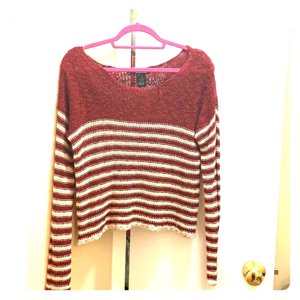 Semi cropped striped sweater